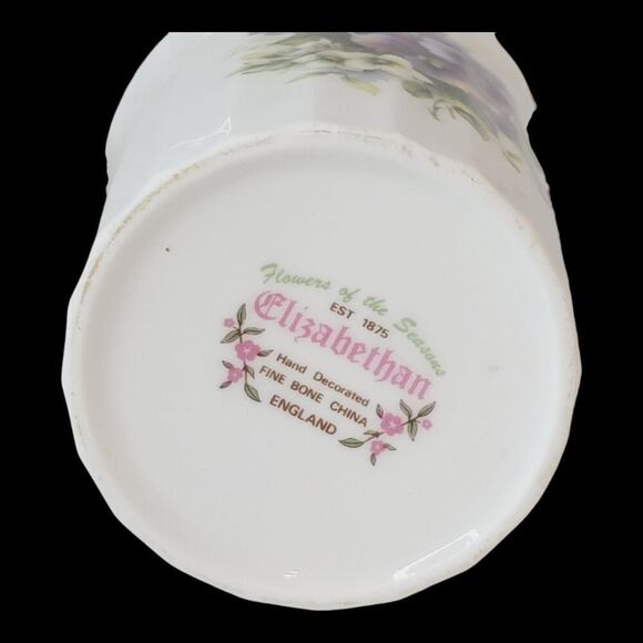 Set Of 2 Elizabethan Fine Bone China Tea Coffee Cups Floral Springtime Blooms - Picture 9 of 11